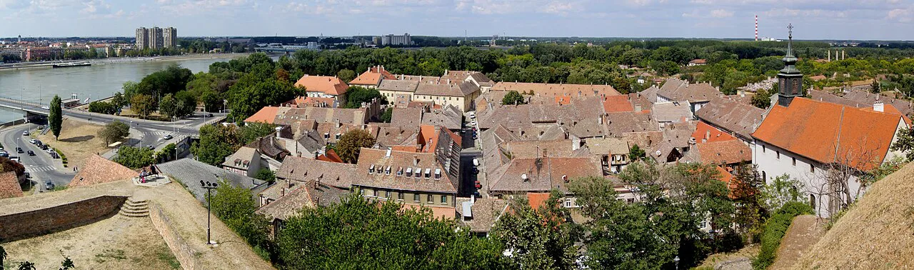 Petrovaradin (Peterwardein) - panorama from the fortress (by Pudelek), Serbia