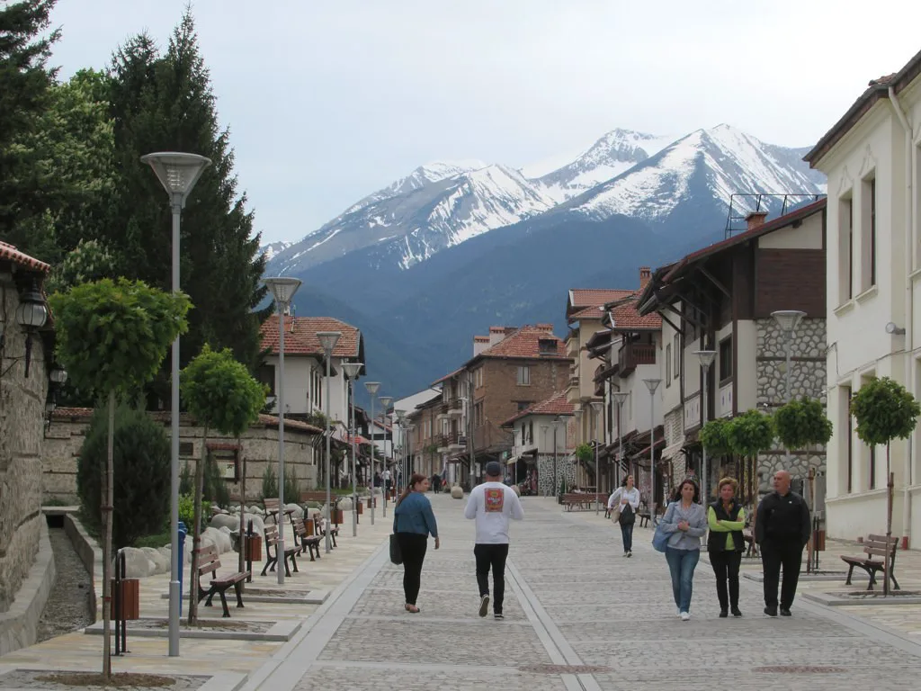 Pirin Street in Bansko, Bulgaria