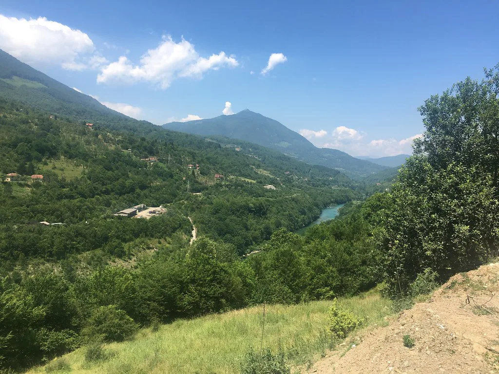 The Drina valley in Foča, Bosnia and Herzegovina