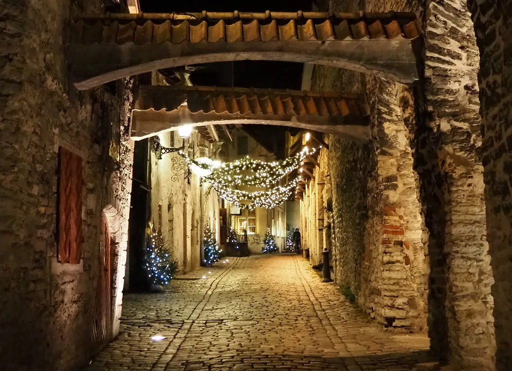 Tallinn Old Town lights, Estonia
