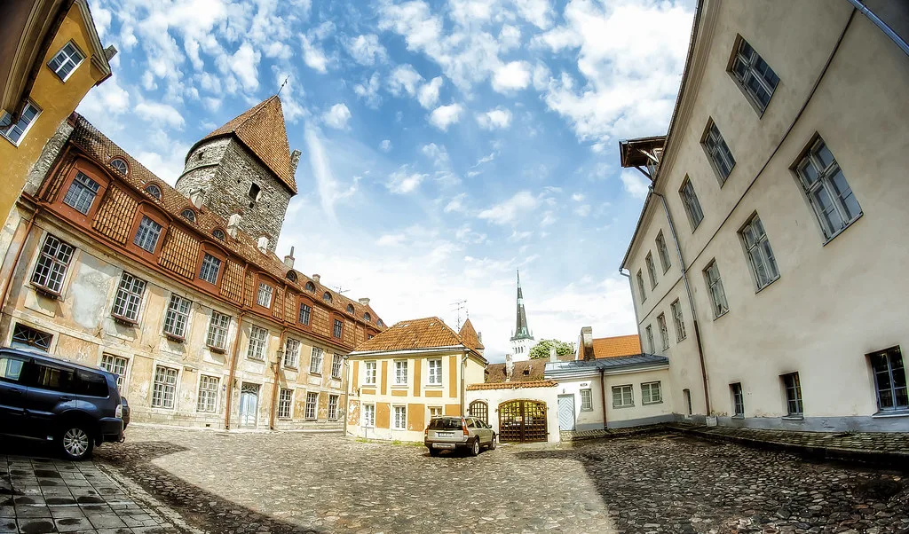 Streets of old town in Tallinn, Estonia