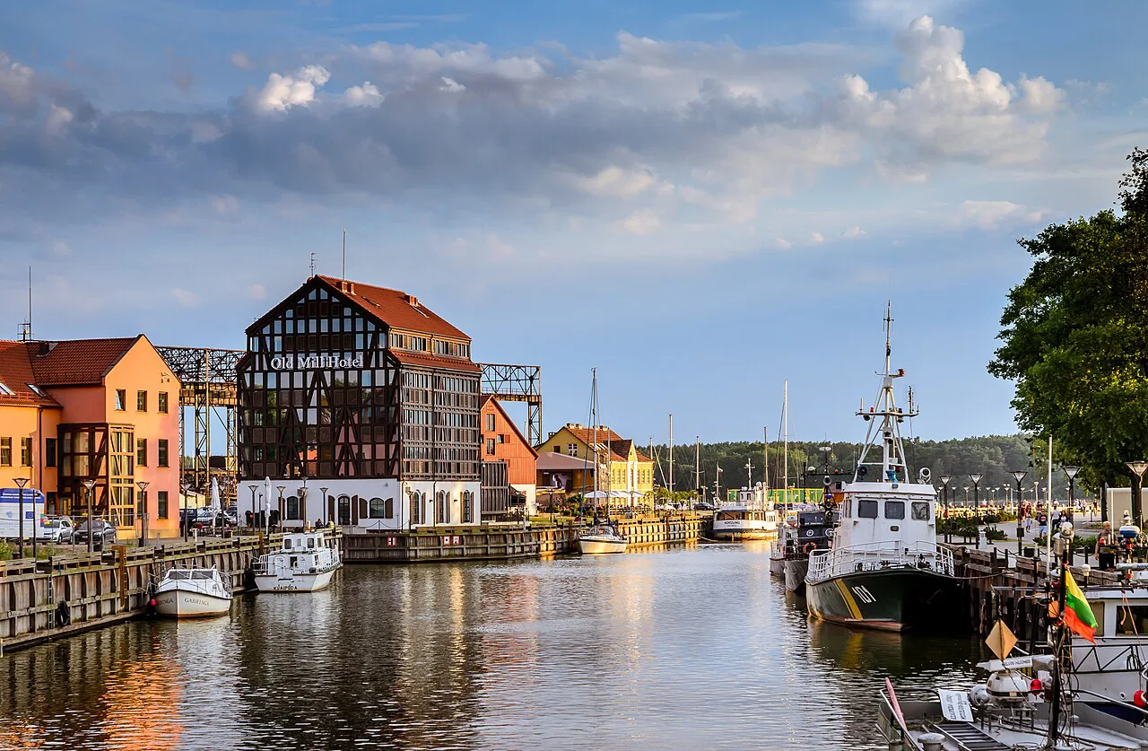 Quite summer evening in the port city Klaipeda, Lithuania