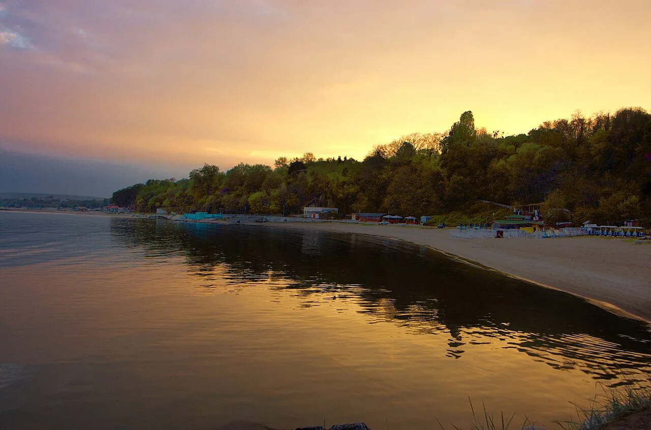 Varna beach at sunset